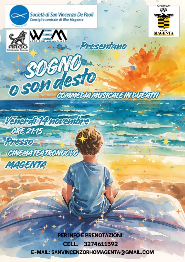 La commedia 'Sogno o son desto' il 14 novembre al Cinemateatronuovo di Magenta per la San Vincenzo